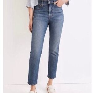 Madewell Women The Perfect Vintage Crop Jean High Rise Raw Hem 29 Medium Wash